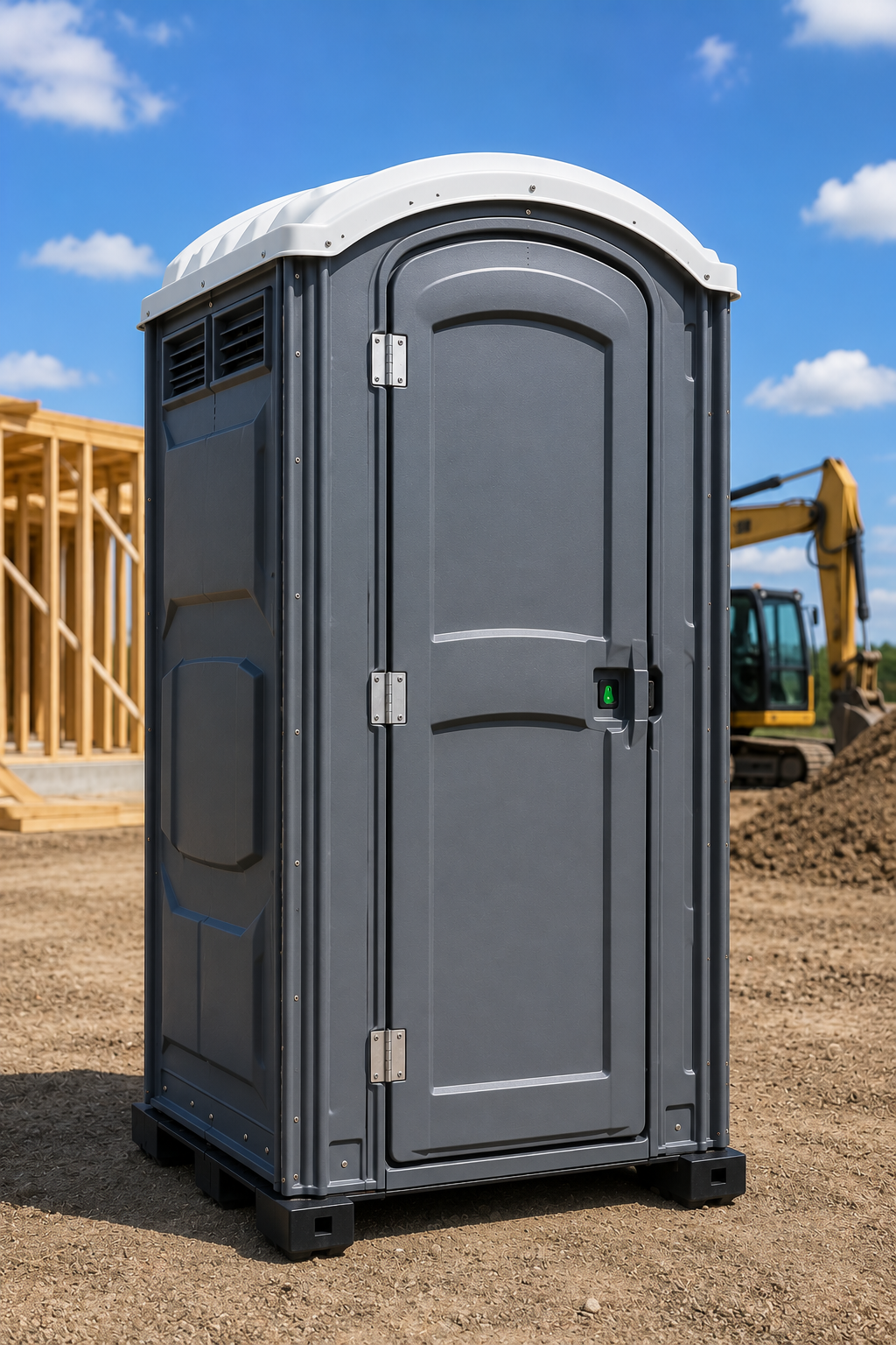Porta potty on a construction site