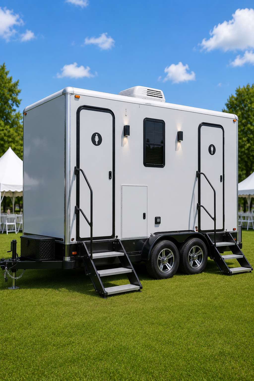 Luxury restroom trailer for outdoor events